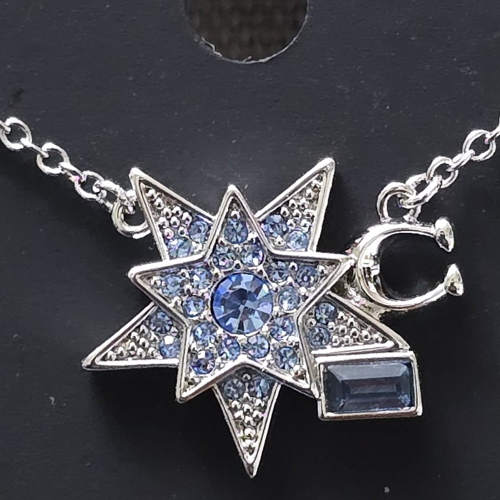 Coach Silver Necklace with Blue Star Pendant - Picture 2 of 4